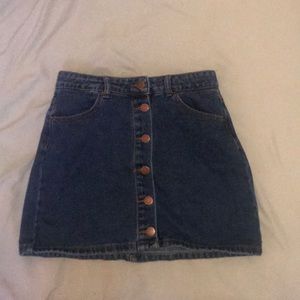 Button up denim skirt